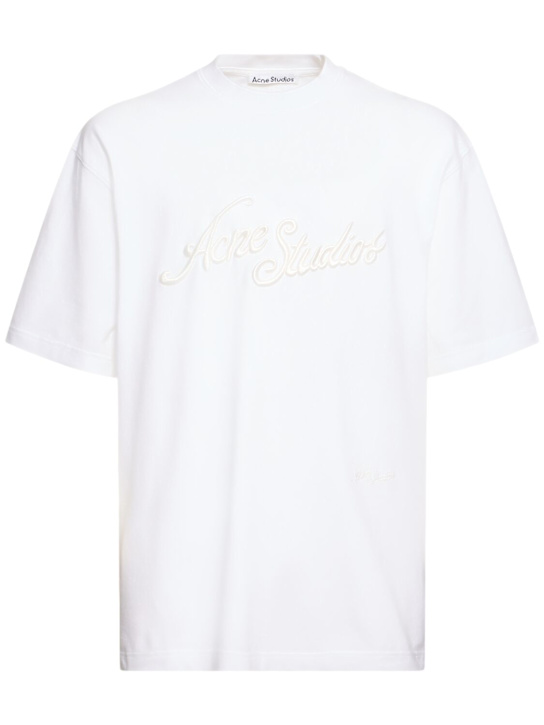 LuisaViaRoma Acne StudiosT-shirt Exford in piqué con logo