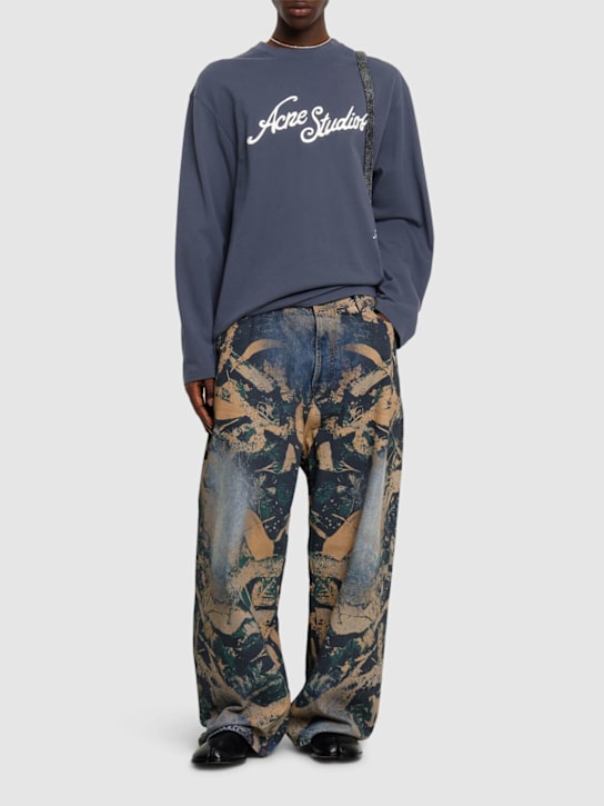 LuisaViaRoma Acne StudiosT-shirt Exford Tourist In Piqué Con Logo