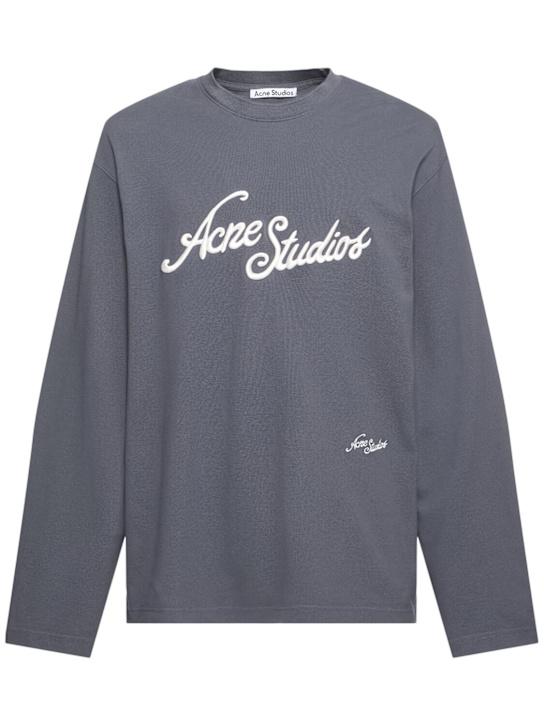 LuisaViaRoma Acne StudiosT-shirt Exford Tourist in piqué con logo