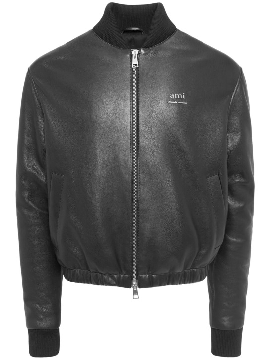 LuisaViaRoma AMI ParisBomber in pelle liscia con logo