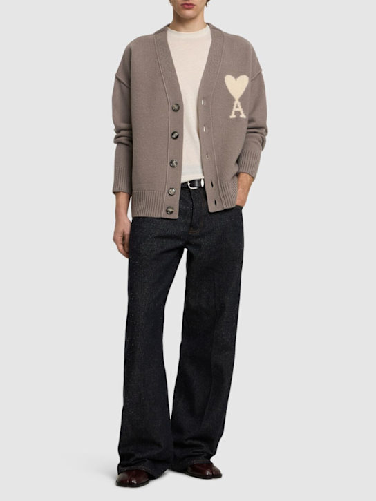 LuisaViaRoma AMI ParisCardigan In Lana Con Logo ADC