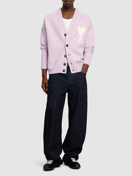 LuisaViaRoma AMI ParisCardigan In Lana Con Logo ADC