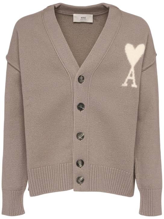 LuisaViaRoma AMI ParisCardigan in lana con logo ADC