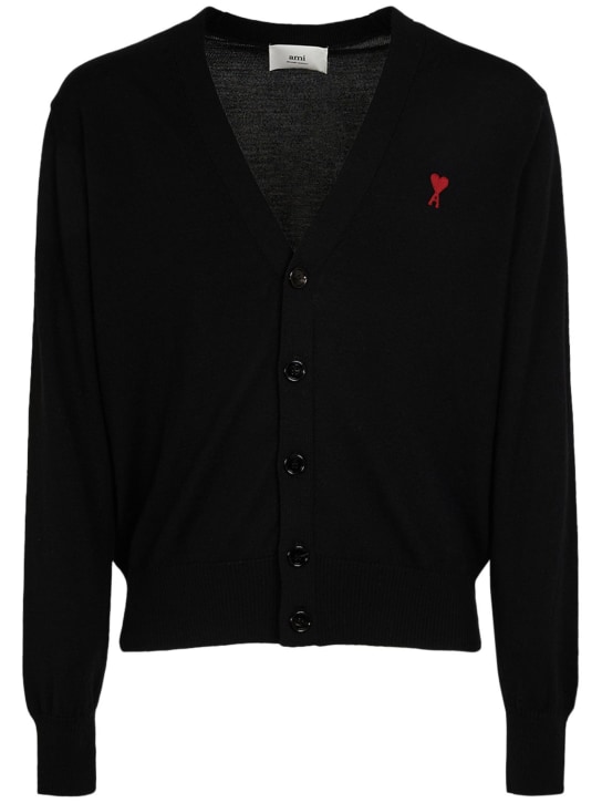LuisaViaRoma AMI ParisCardigan in lana tricot con logo