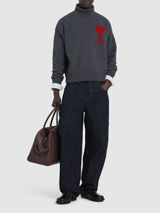 LuisaViaRoma AMI ParisMaglia Collo Alto In Lana Con Logo