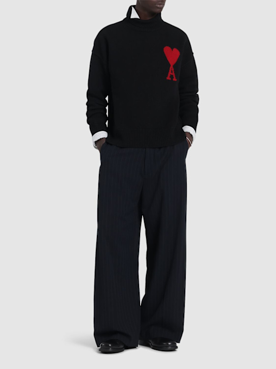 LuisaViaRoma AMI ParisMaglia Collo Alto In Lana Con Logo