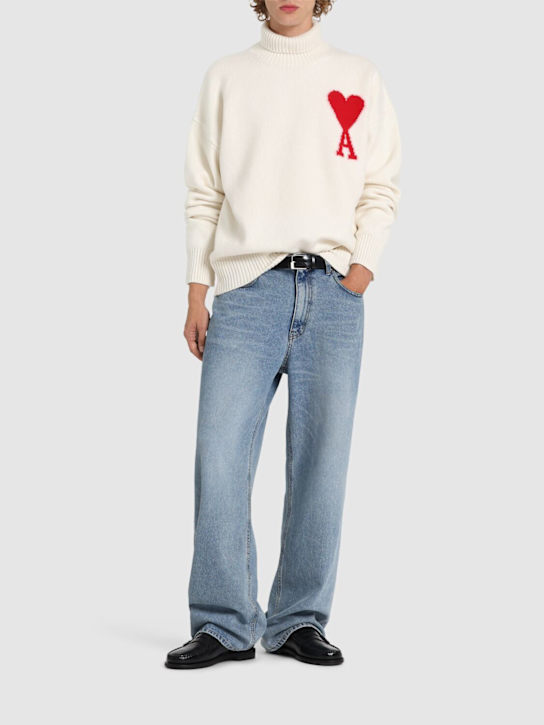 LuisaViaRoma AMI ParisMaglia Collo Alto In Lana Con Logo