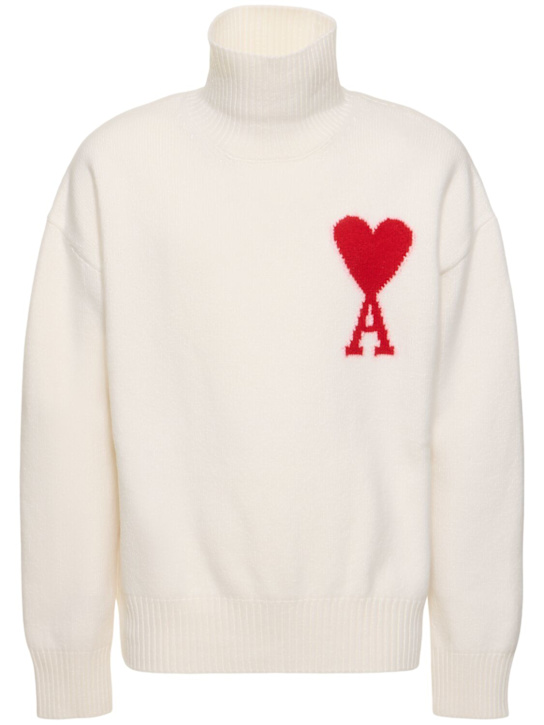 LuisaViaRoma AMI ParisMaglia collo alto in lana con logo