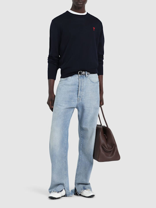 LuisaViaRoma AMI ParisMaglia Girocollo In Lana Con Logo