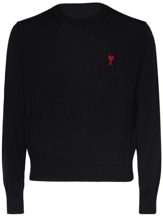 LuisaViaRoma AMI ParisMaglia girocollo in lana con logo
