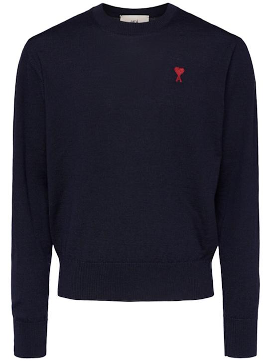 LuisaViaRoma AMI ParisMaglia girocollo in lana con logo