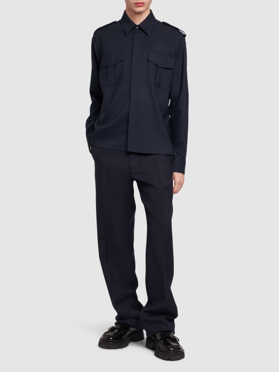 LuisaViaRoma AMI ParisPantaloni Dritti In Gabardina Di Lana