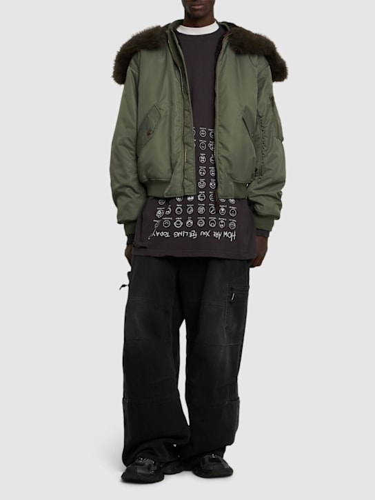 LuisaViaRoma BalenciagaBomber In Nylon Con Cappuccio