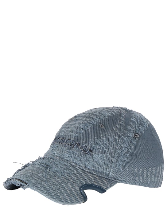 LuisaViaRoma BalenciagaCappello In Denim Di Cotone Destroyed