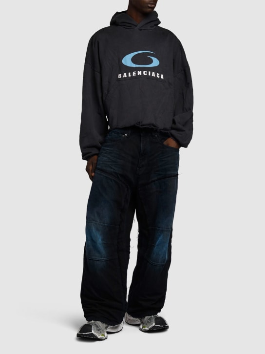 LuisaViaRoma BalenciagaFelpa Cropped Icon Print In Cotone / Cappuccio
