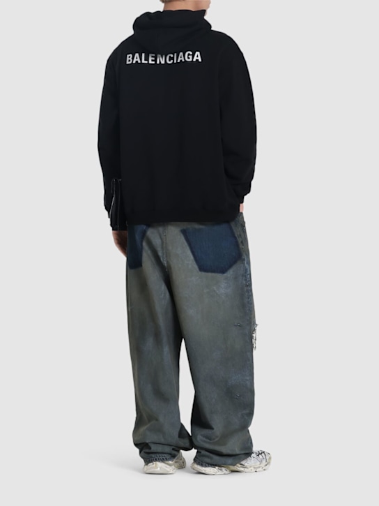 LuisaViaRoma BalenciagaFelpa In Cotone Con Cappuccio E Logo Ricamato