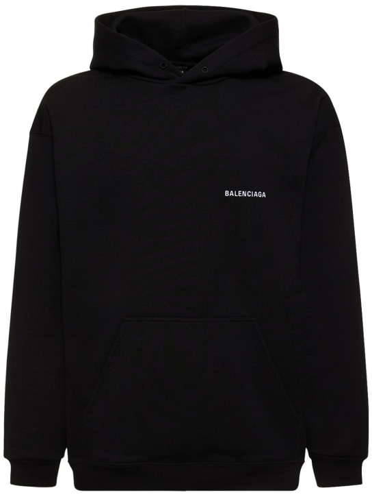 LuisaViaRoma BalenciagaFelpa in cotone con cappuccio e logo ricamato