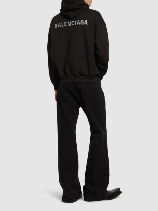 LuisaViaRoma BalenciagaFelpa In Cotone Con Cappuccio E Logo Riflettente
