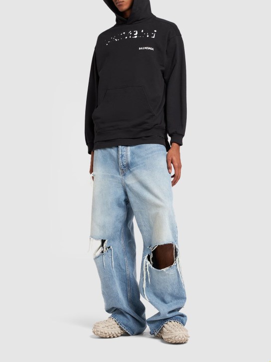 LuisaViaRoma BalenciagaFelpa In Cotone Con Logo E Cappuccio
