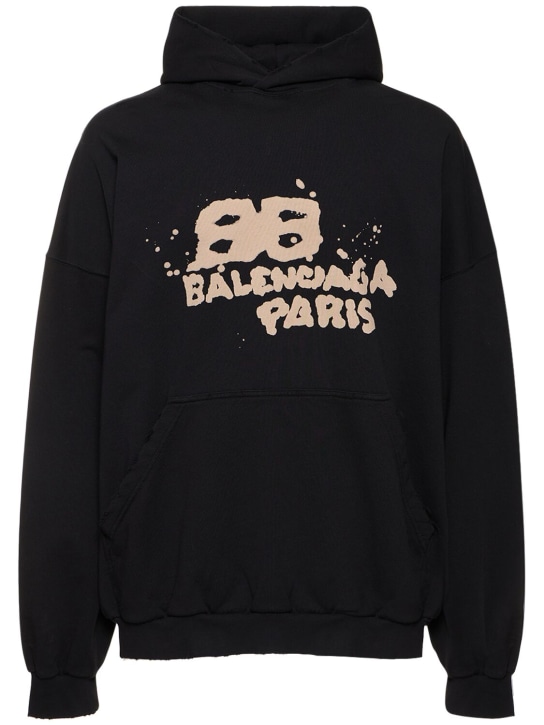 LuisaViaRoma BalenciagaFelpa in cotone con stampa e cappuccio