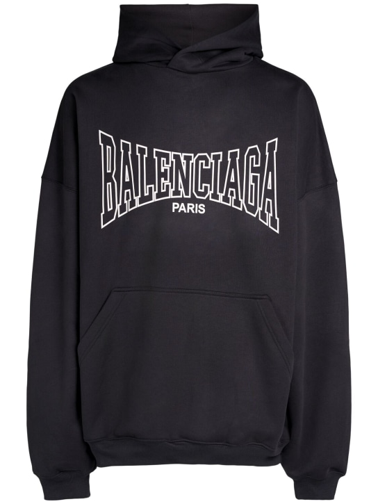 LuisaViaRoma BalenciagaFelpa in cotone con stampa e cappuccio