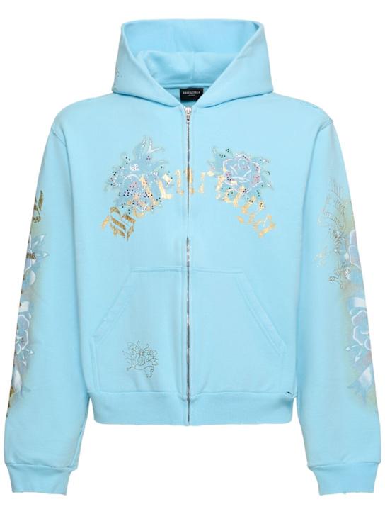 LuisaViaRoma BalenciagaFelpa in cotone con zip e cappuccio