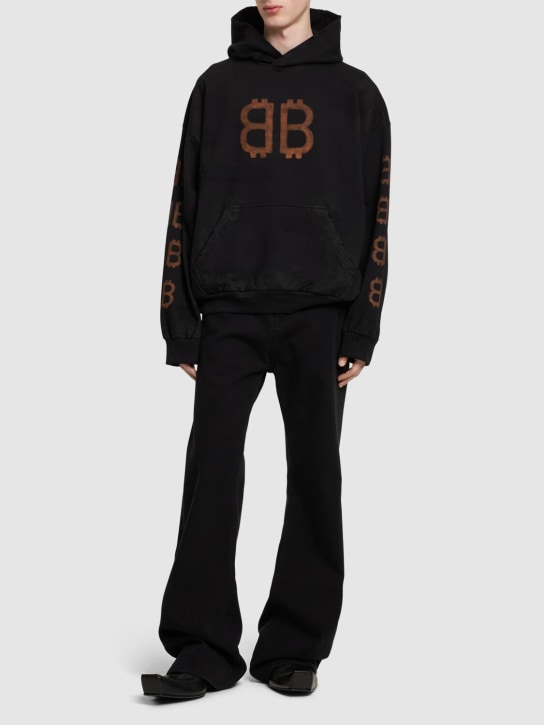 LuisaViaRoma BalenciagaFelpa In Cotone Distressed Con Cappuccio