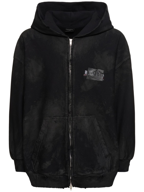 LuisaViaRoma BalenciagaFelpa in cotone effetto vintage con cappuccio