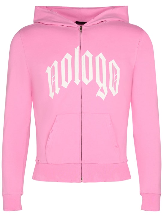 LuisaViaRoma BalenciagaFelpa Nologo in misto cotone con zip e cappuccio