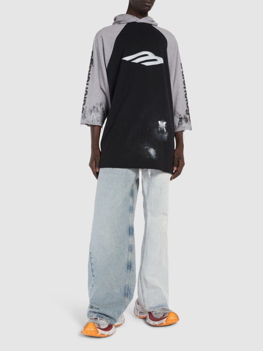 LuisaViaRoma BalenciagaT-shirt 3B In Cotone Stretch Con Cappuccio