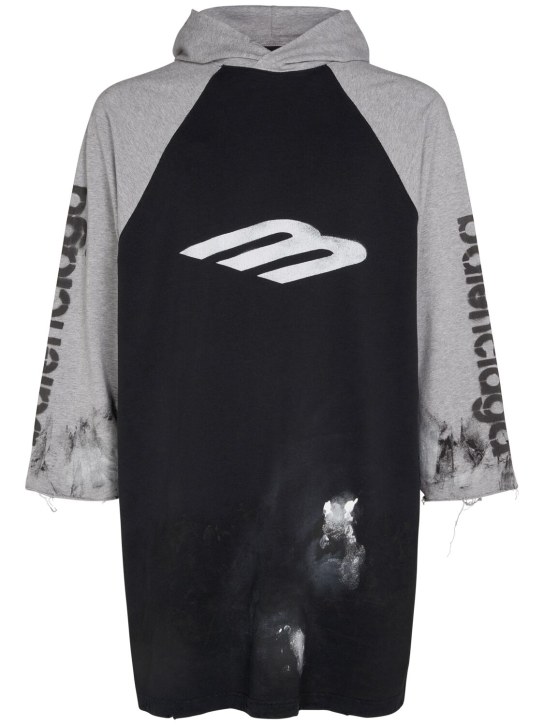 LuisaViaRoma BalenciagaT-shirt 3B in cotone stretch con cappuccio