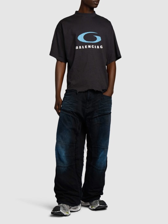 LuisaViaRoma BalenciagaT-shirt Cropped Icon Print In Cotone