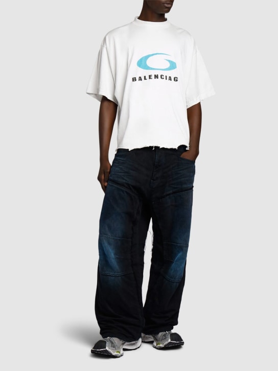 LuisaViaRoma BalenciagaT-shirt Cropped Icon Print In Cotone