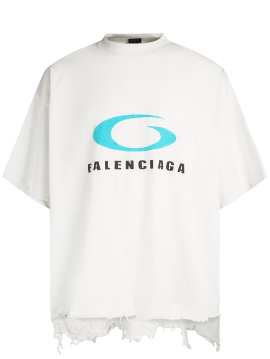 LuisaViaRoma BalenciagaT-shirt cropped Icon Print in cotone