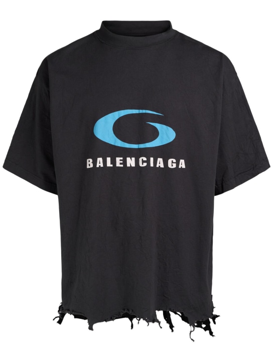 LuisaViaRoma BalenciagaT-shirt cropped Icon Print in cotone