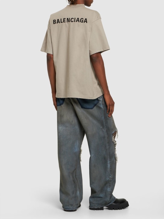LuisaViaRoma BalenciagaT-shirt In Jersey Di Cotone Destroyed