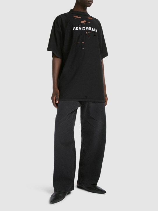LuisaViaRoma BalenciagaT-shirt Inside Out In Cotone Distressed