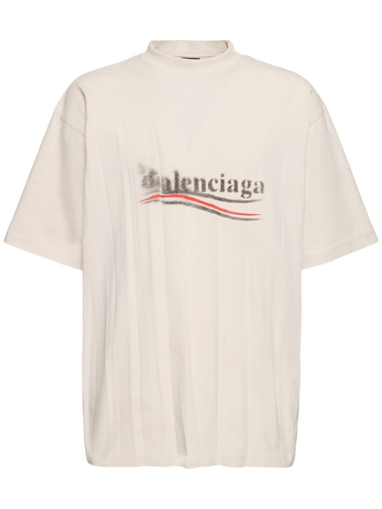 LuisaViaRoma BalenciagaT-shirt Political Stencil in cotone con logo