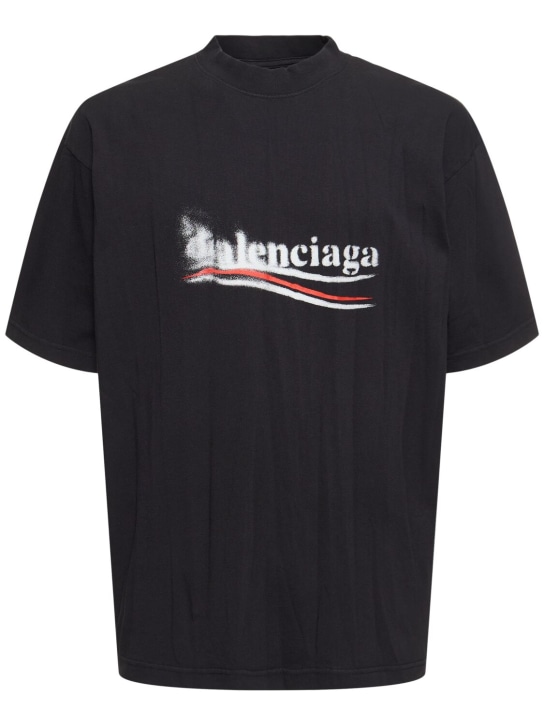 LuisaViaRoma BalenciagaT-shirt Political Stencil in cotone con logo