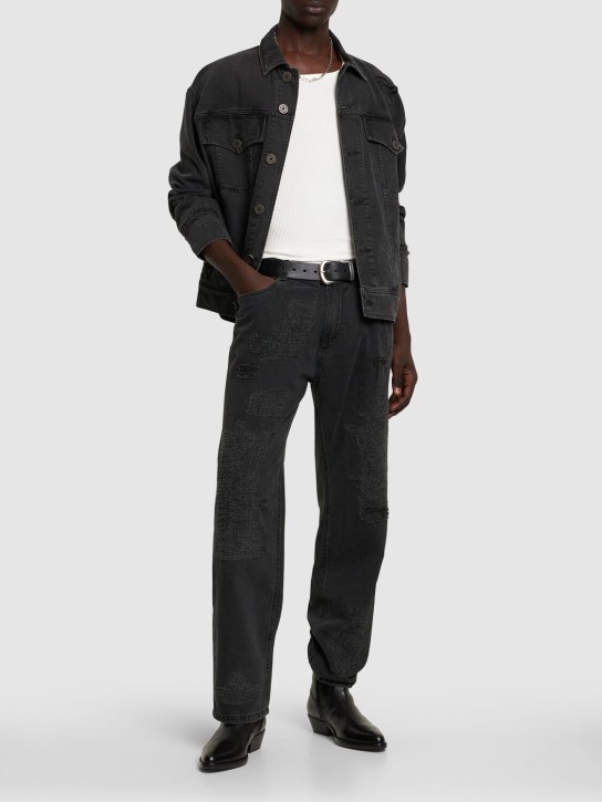 LuisaViaRoma BalmainJeans Dritti In Denim Distressed