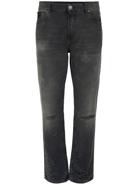 LuisaViaRoma BalmainJeans regular fit in denim di cotone destroyed