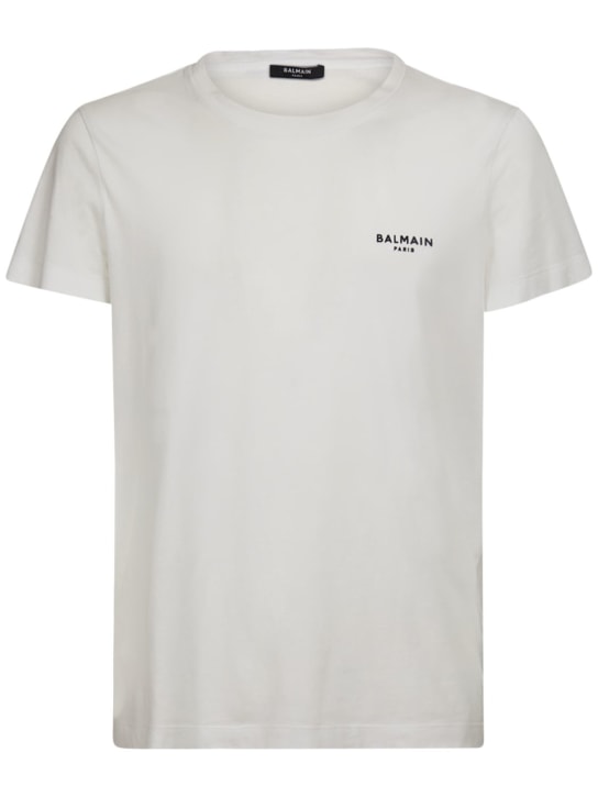 LuisaViaRoma BalmainT-shirt in cotone organico con logo floccato
