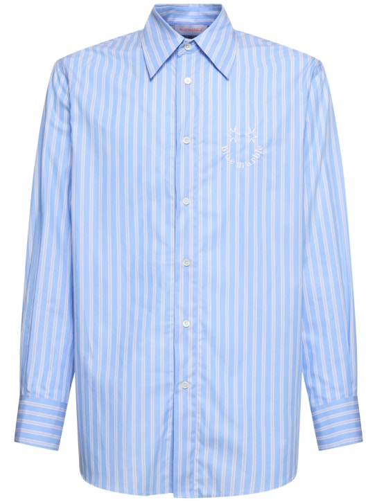 LuisaViaRoma BluemarbleCamicia in popeline di cotone con stampa