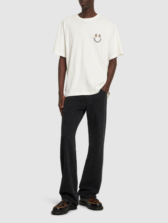 LuisaViaRoma BluemarbleT-shirt In Jersey Di Cotone Con Stampa