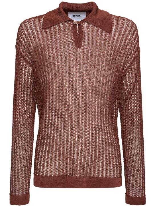LuisaViaRoma BonsaiPolo oversize in maglia di viscosa e nylon