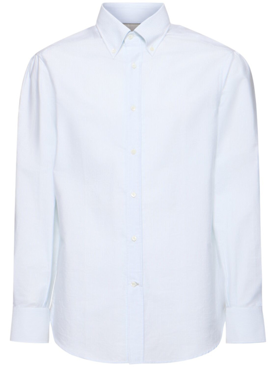 LuisaViaRoma Brunello CucinelliCamicia button down in cotone a righe