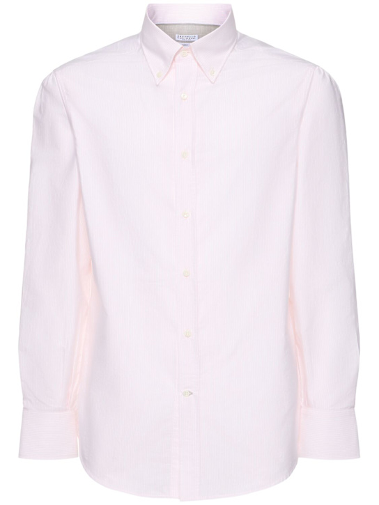 LuisaViaRoma Brunello CucinelliCamicia button down in cotone a righe