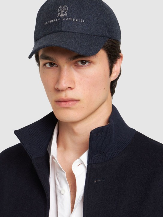 LuisaViaRoma Brunello CucinelliCappello Baseball In Flanella Di Lana Con Logo