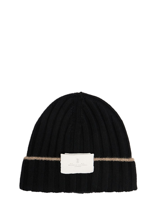 LuisaViaRoma Brunello CucinelliCappello beanie in maglia di cashmere a costine