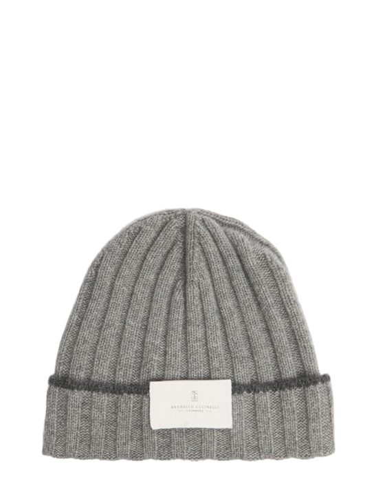 LuisaViaRoma Brunello CucinelliCappello beanie in maglia di cashmere a costine